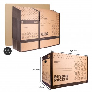 Pack 20 cajas de cartón para mudanzas Grande - 60x40x40cm