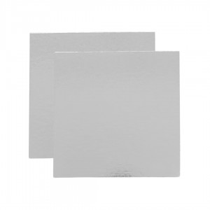 Pack 10 bases cuadradas para tartas - Plata - 20x20cm