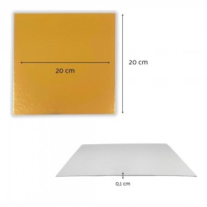 Pack 10 bases cuadradas para tartas - Dorado y Plata - 20x20cm