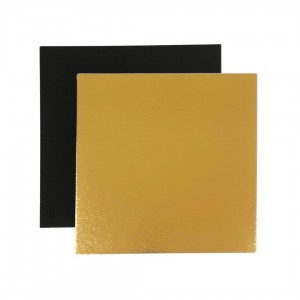 Pack 10 bases cuadradas para tartas - Dorado y Negro - 30x30cm