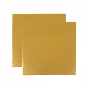Pack 10 bases cuadradas para tartas - Dorado - 30x30cm