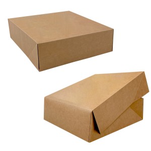 Pack 50 cajas para tartas sin ventana - Kraft Marr&oacute;n - 23x23x7,5cm