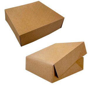 Pack 50 cajas para tartas sin ventana - Kraft Marr&oacute;n - 32x32x10cm