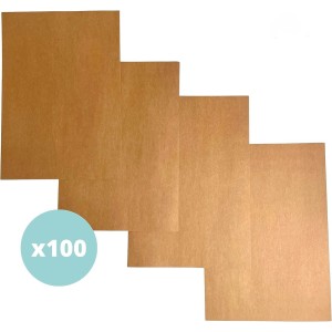 Pack 100 cartulinas para pintar - Kraft Marrón - Tamaño A4