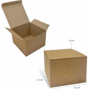 Pack 10 cajas organizadoras - Kraft Marrón - 12x12x9cm