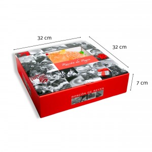 Pack 25 cajas para roscón de Reyes - 32x32x7cm