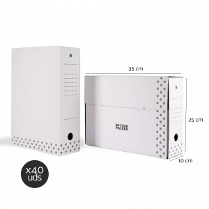 Cajas Archivo Definitivo A4 - Pack 40 unidades automontables - 35x25x10cm