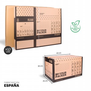 Pack 10 cajas de cartón para mudanzas Pequeña - 43x30x25cm