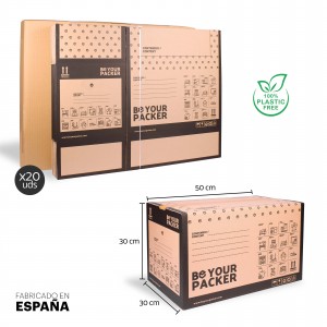 Pack 20 cajas de cartón para mudanzas Pequeña - 43x30x25cm