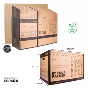 Pack 100 cajas de cartón para mudanzas Grande  - 60x40x40cm