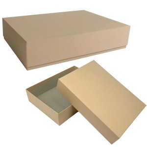 Caja de cart&oacute;n forrada - Kraft crema  - 302x213x70mm