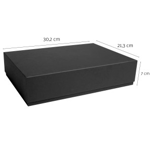 Caja de cartón forrada - Kraft negro  - 302x213x70mm