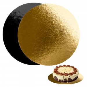 Pack 10 bases redondas para tartas - Dorado y Negro - 15cm