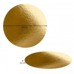 Pack 10 bases redondas para tartas - Dorado - 20cm