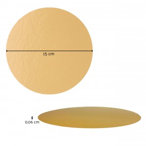 Pack 10 bases redondas para tartas - Dorado Mate - 15cm