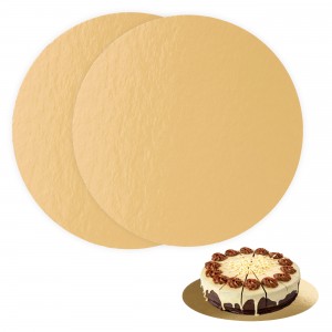 Pack 10 bases redondas para tartas - Dorado Mate - 15cm