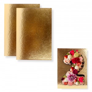 Pack 10 bases rectangulares para tartas - Dorado - 35x25cm